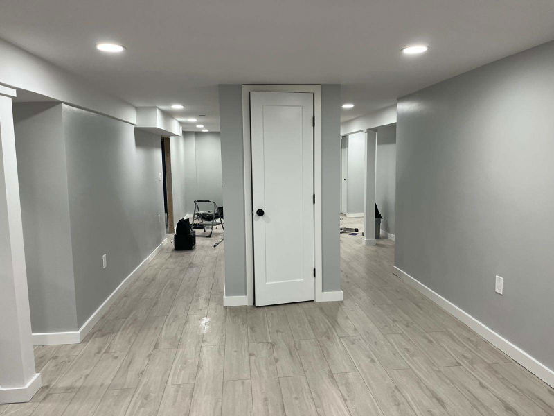 Basement finishing with built-in bar in New Providence Nj, NJ — project detail