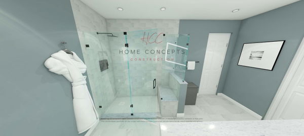 Chatham bathroom with dual-sink vanity and frameless sliding-glass shower — gallery image 3