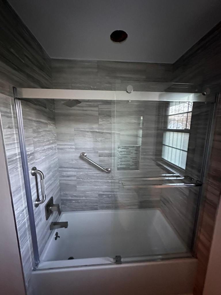 Edison bathroom remodeling with shower enclosure — gallery image 2