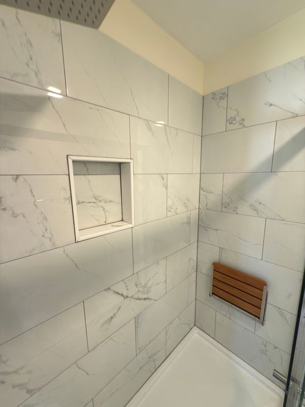 Parlin bathroom shower renovation with tile surround — gallery image 4